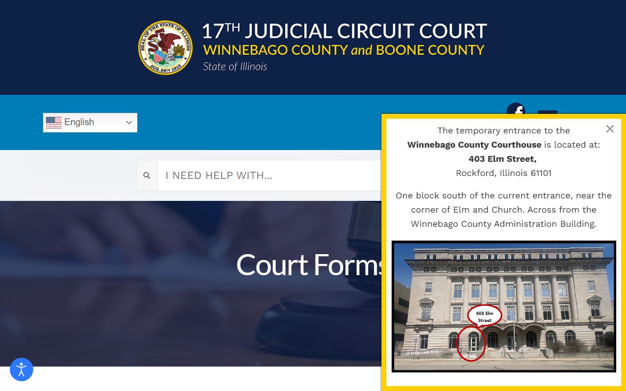 17th Judicial Circuit court forms resource page for Winnebago County