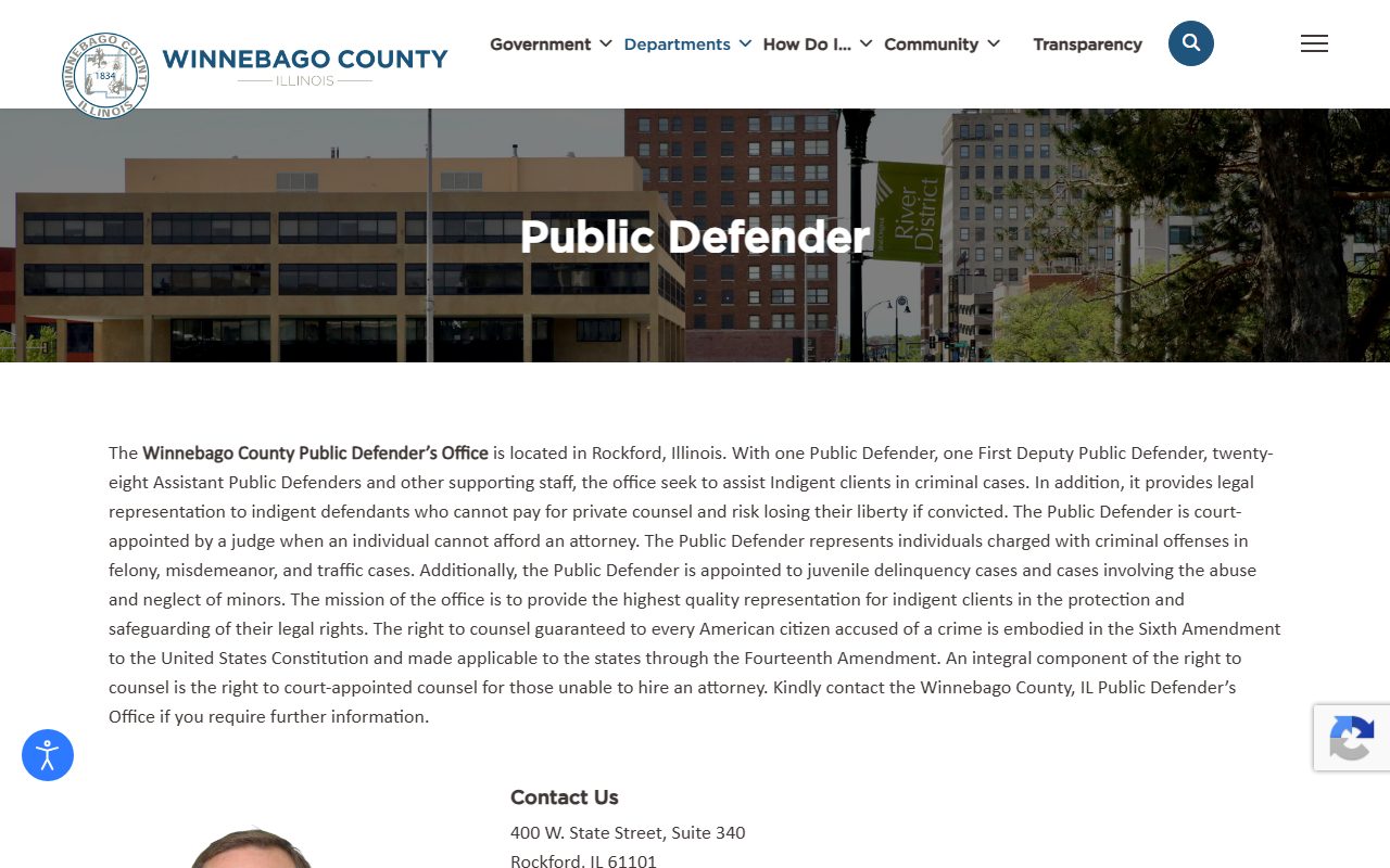 Winnebago County Public Defender office and Nick Zimmerman, criminal records defense