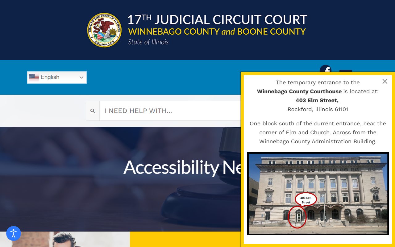 17th Judicial Circuit ADA accessibility and accommodation forms for Winnebago County