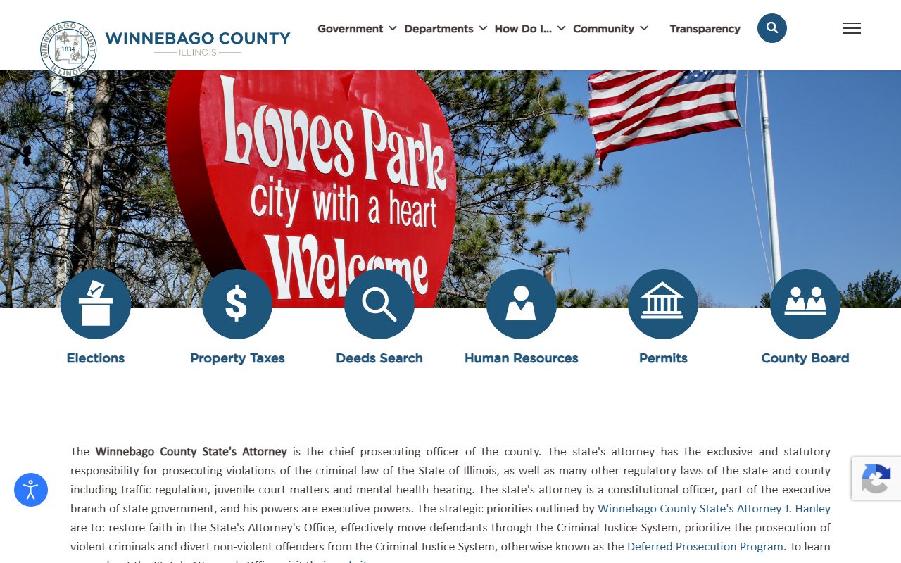 Winnebago County State's Attorney page that explains prosecution and court record duties