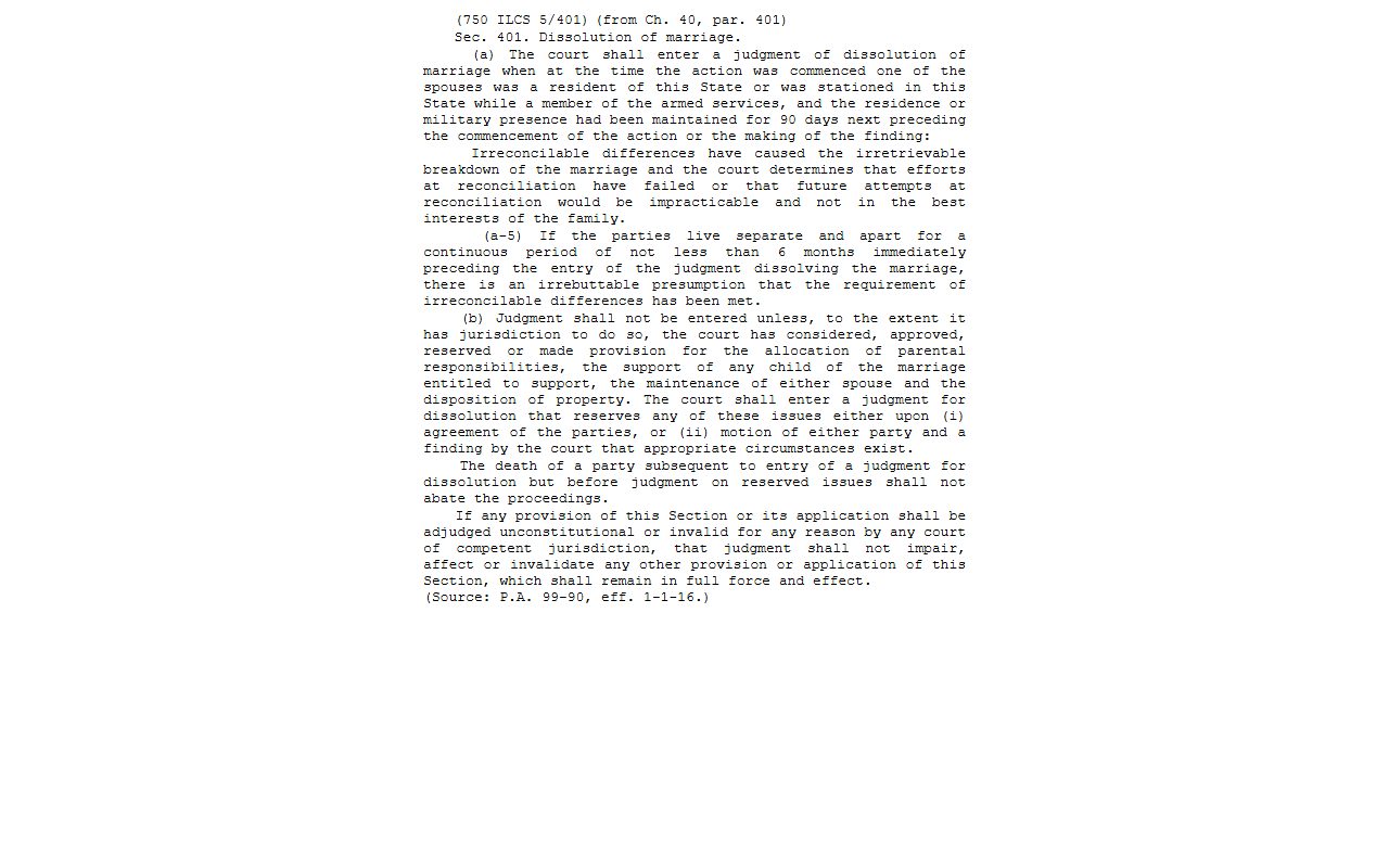 Illinois Marriage and Dissolution of Marriage Act applied to Winnebago County divorce records